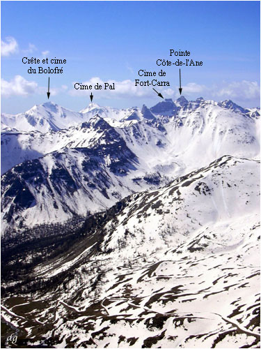 Circuit 2 jours : Côte de l'Ane - Gialorgues - Bolofré Estenc - Pointe Côte de l'Ane - Refuge de Gialorgues - crêtes du Bolofré - Cime de Pal - Estenc.