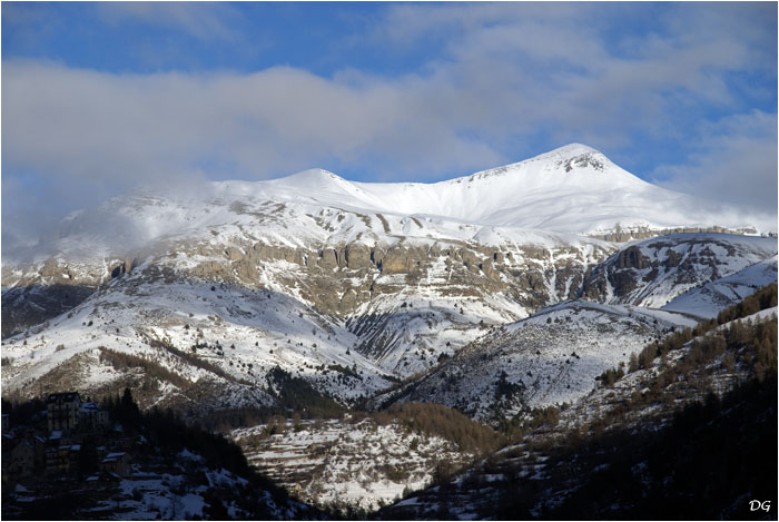 La face sud du Mounier depuis le bas de la course.