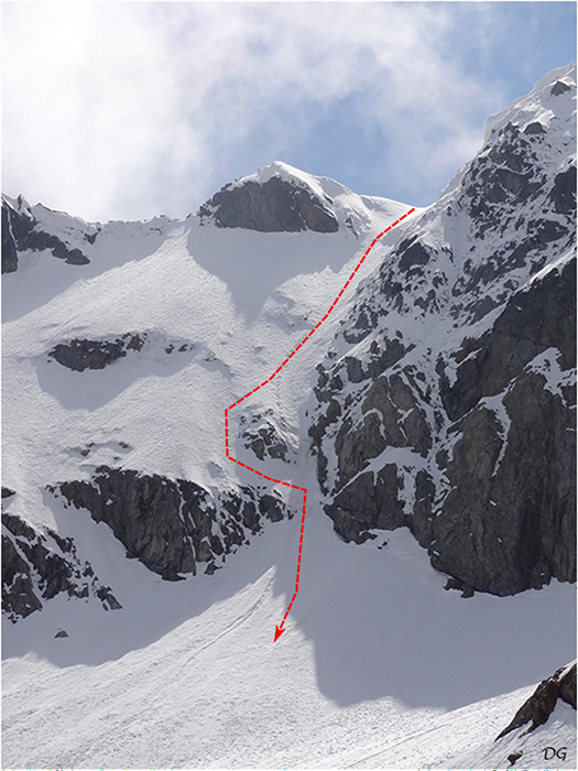 Descente du couloir des Italiens.
