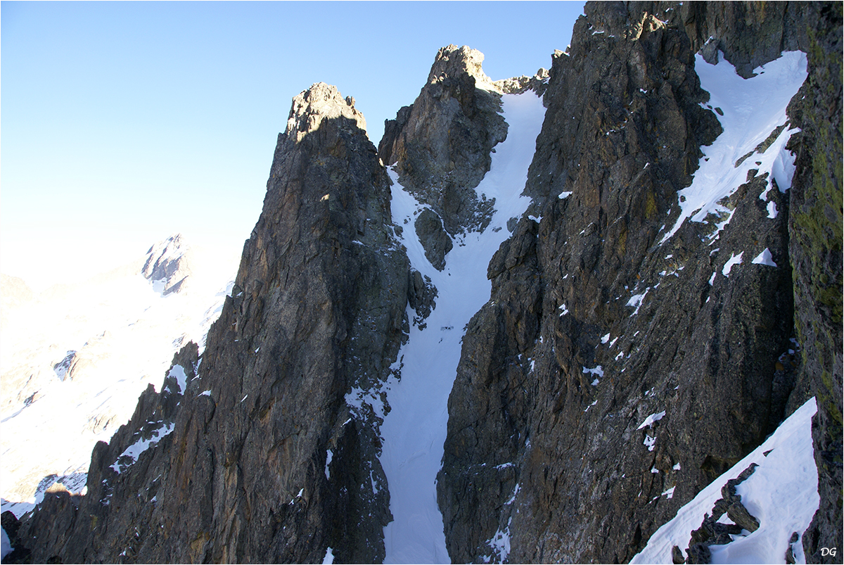 Mont Ponset (2828 m) - couloir de la Diagonale.
