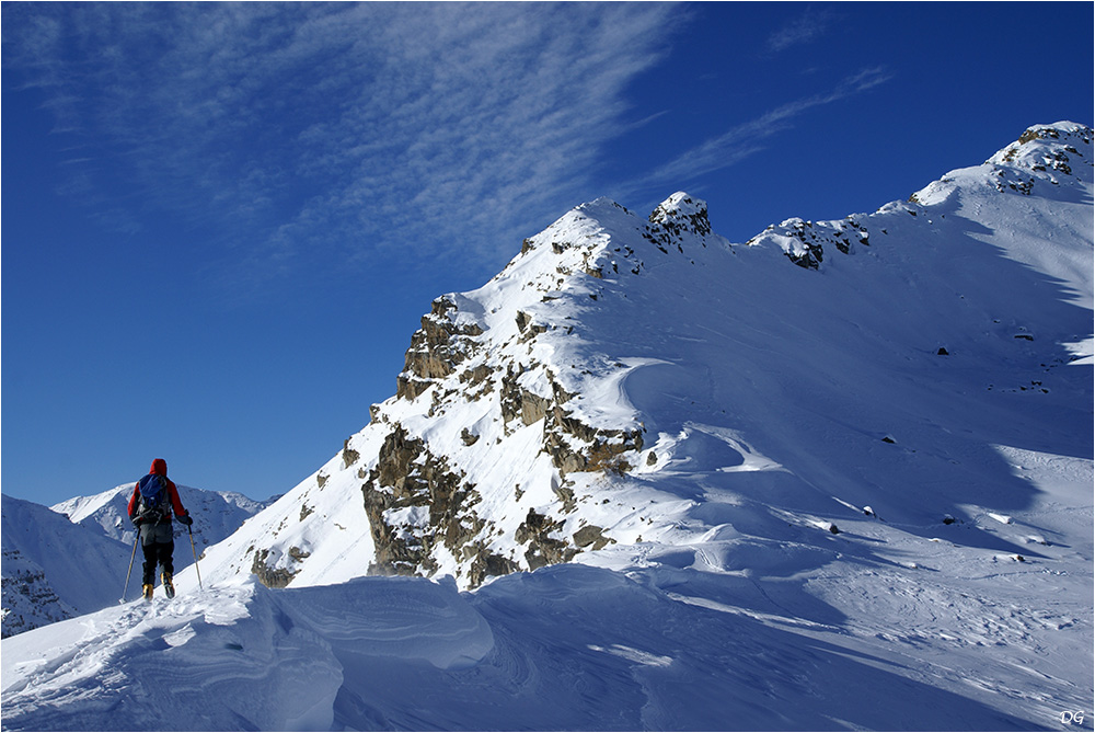 Le cheminement sur les Crêtes de la Blanche.