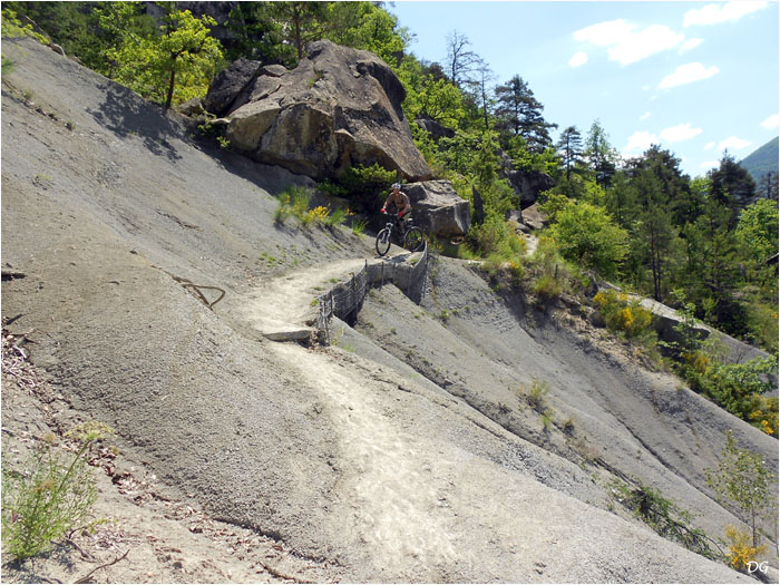 Fin de la descente : passage dans les marnes.