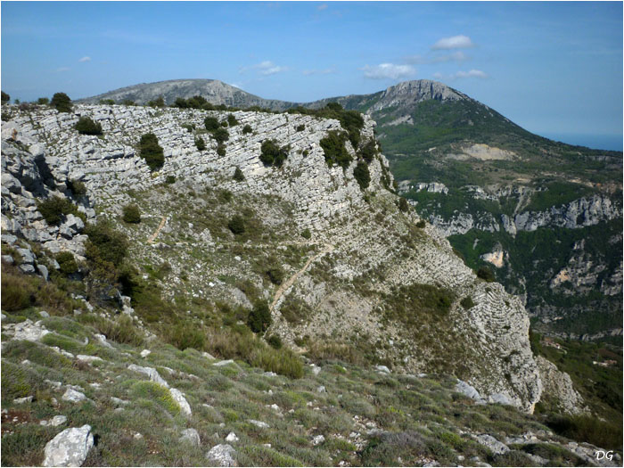 Epingles serrées sur le sentier de descente du col est de Cavillore.